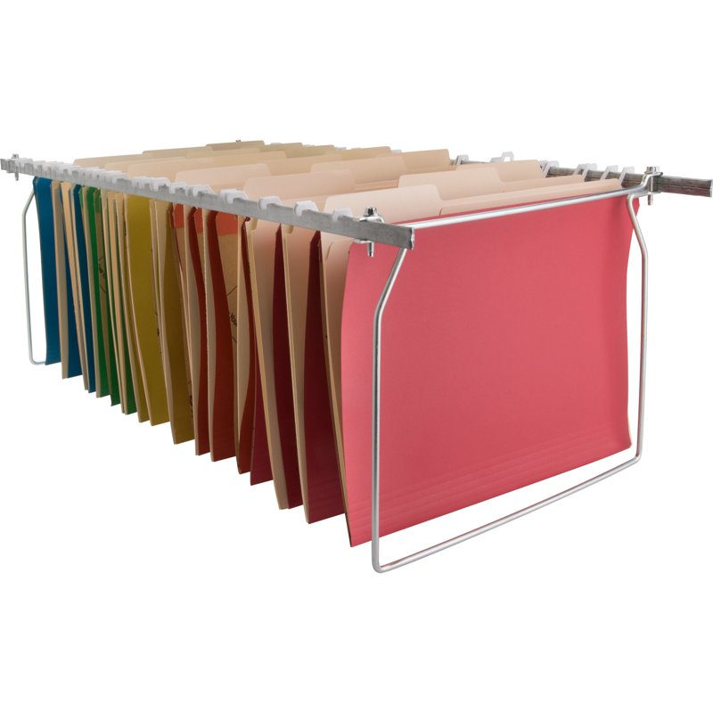Premium File Folder Frames - Stainless Steel, Adjustable Fits 24-27 inch File Drawers, 6 Pack