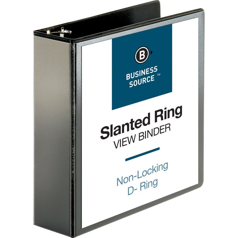 Basic D-Ring View Binder 3-inch Capacity - Black, 725 Sheets