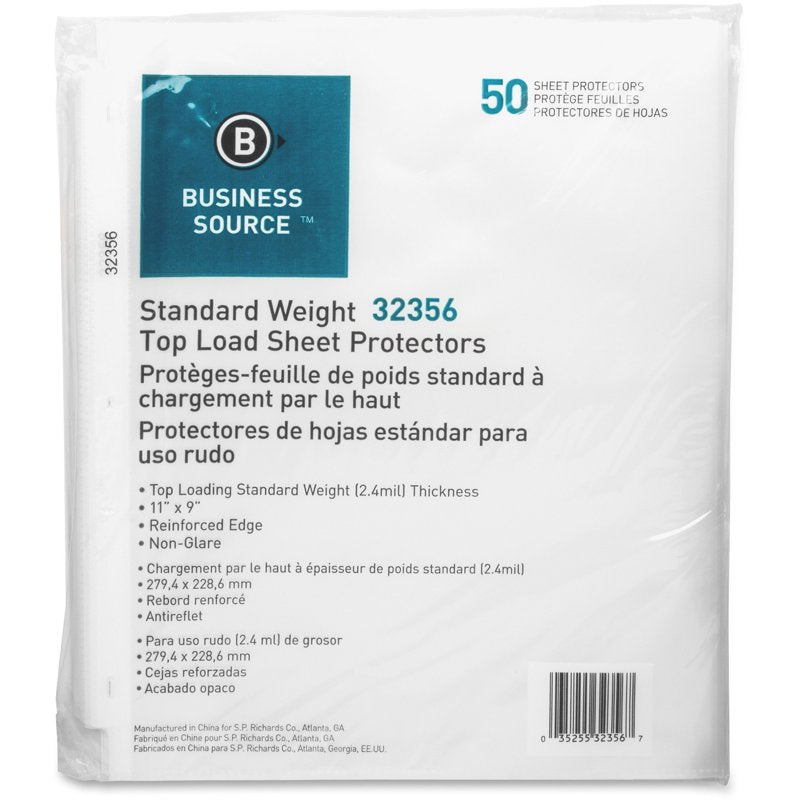 Top-Loading Sheet Protectors - Clear, 50 Pack, Letter Size, Non-Glare