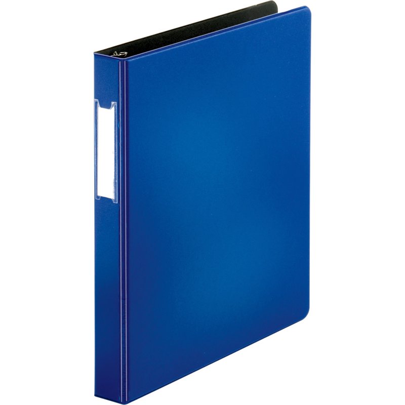 Slanted D-Ring Binder 1 Inch Capacity with Clear Pockets - Blue