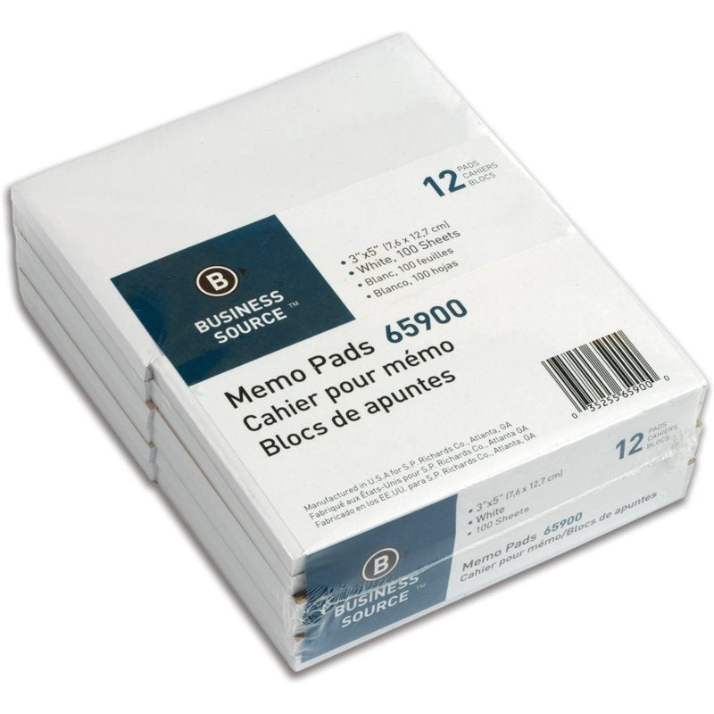 Plain Memo Pads - Unruled Paper with Chipboard Backing, 12 Dozen