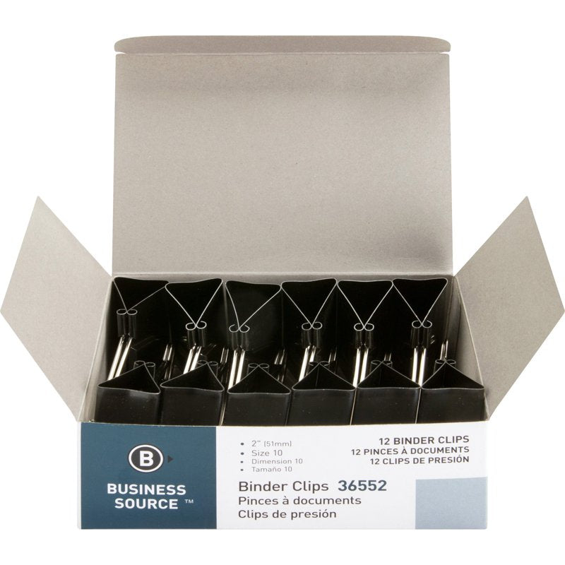 Heavy Duty Binder Clips Black 12 Pack Office & School Supplies