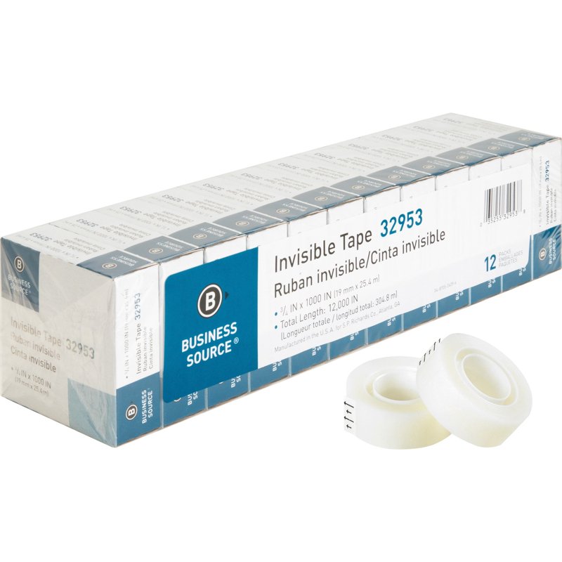 Invisible Tape Pack - Clear Office, School, and Craft Adhesive Dispenser Tape