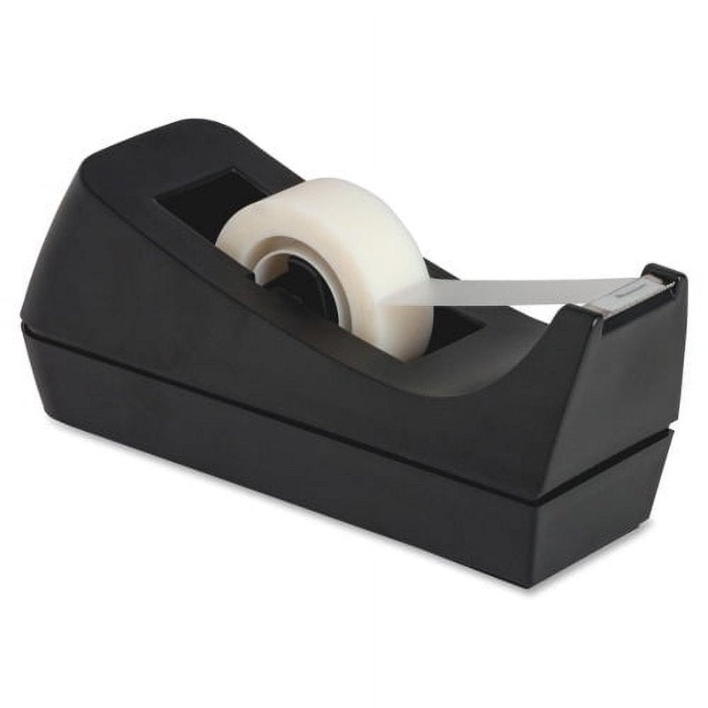 Desktop Tape Dispenser for Standard 1/2" & 3/4" Tape Rolls - Heavy Duty Plastic, Nonskid Base