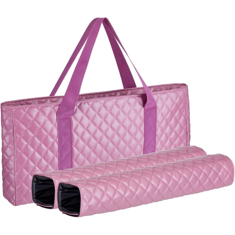 Mahjong Carry Bag with Matching Wrappers - Pink PU Extra Large 21.5x12 Inch