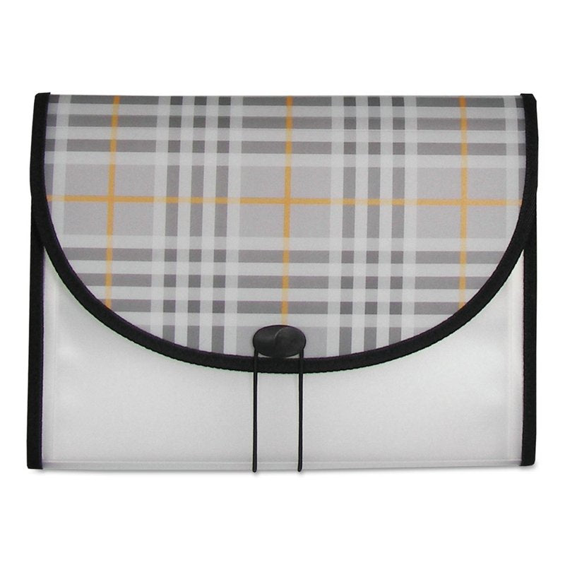 13-Pocket Expanding File Folder with Plaid Design - Office Organization