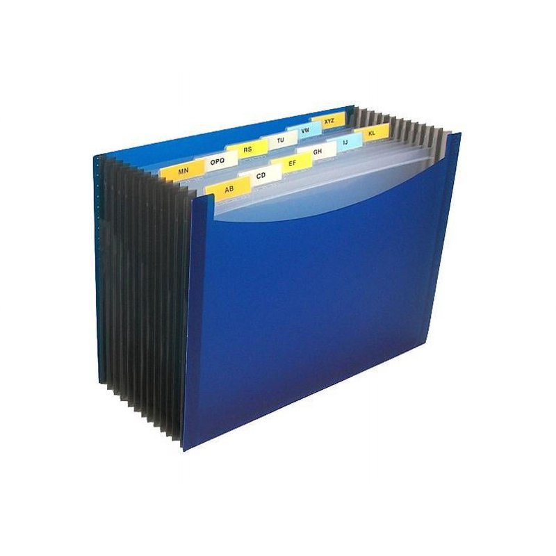 13-Pocket Expanding File Folder for Document Organization - Blue, 9 Inch