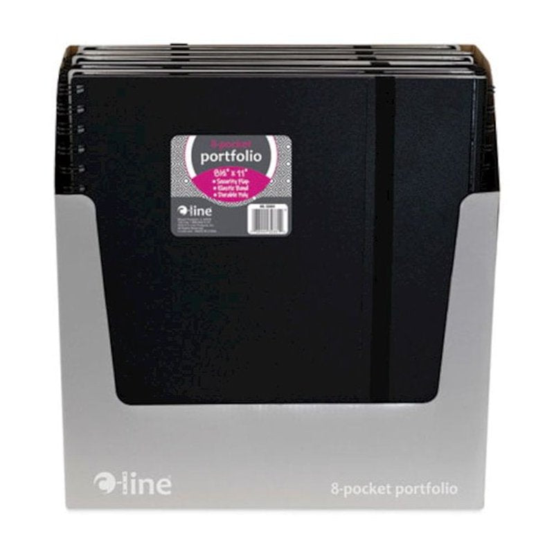 Eight-Pocket Portfolio Organizer with Security Flap for 8.5 x 11 Documents
