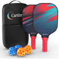 Pickleball Paddle Set — 2 Paddles, 4 Balls, Carry Bag | 8 oz Graphite Carbon Face
