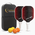 Pickleball Paddles 2 Pack - Carbon Fiber Graphite Core, Ergonomic Wide-Body