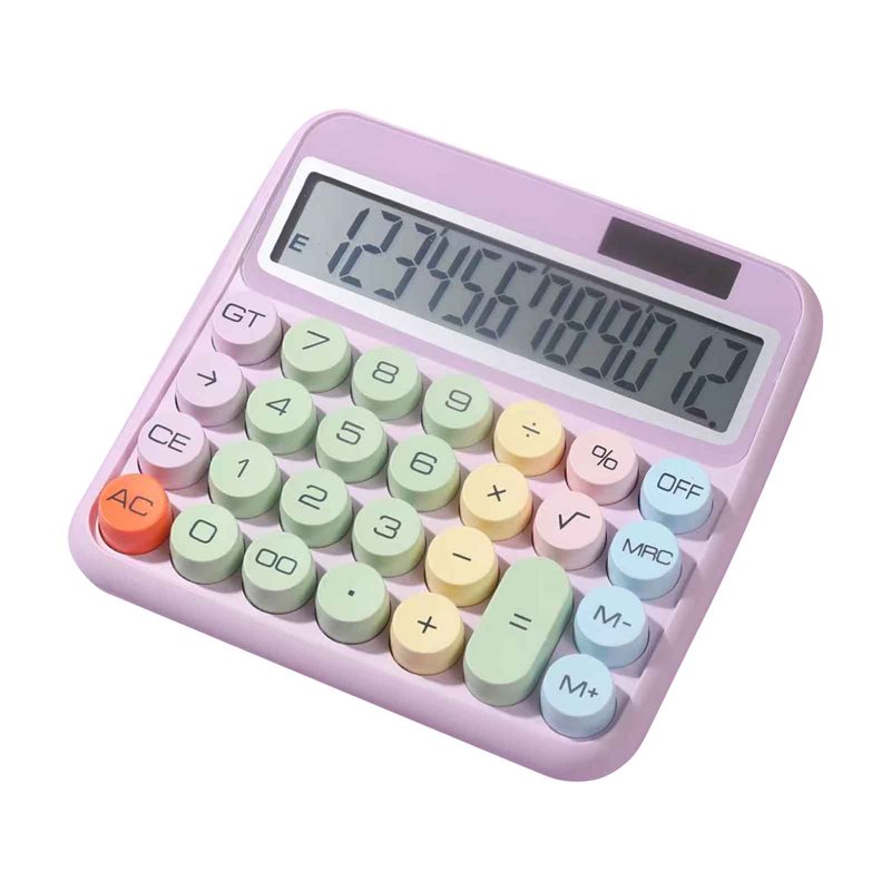Mechanical Calculator 12 Digit Retro Style Solar & Battery Powered Office & School Use
