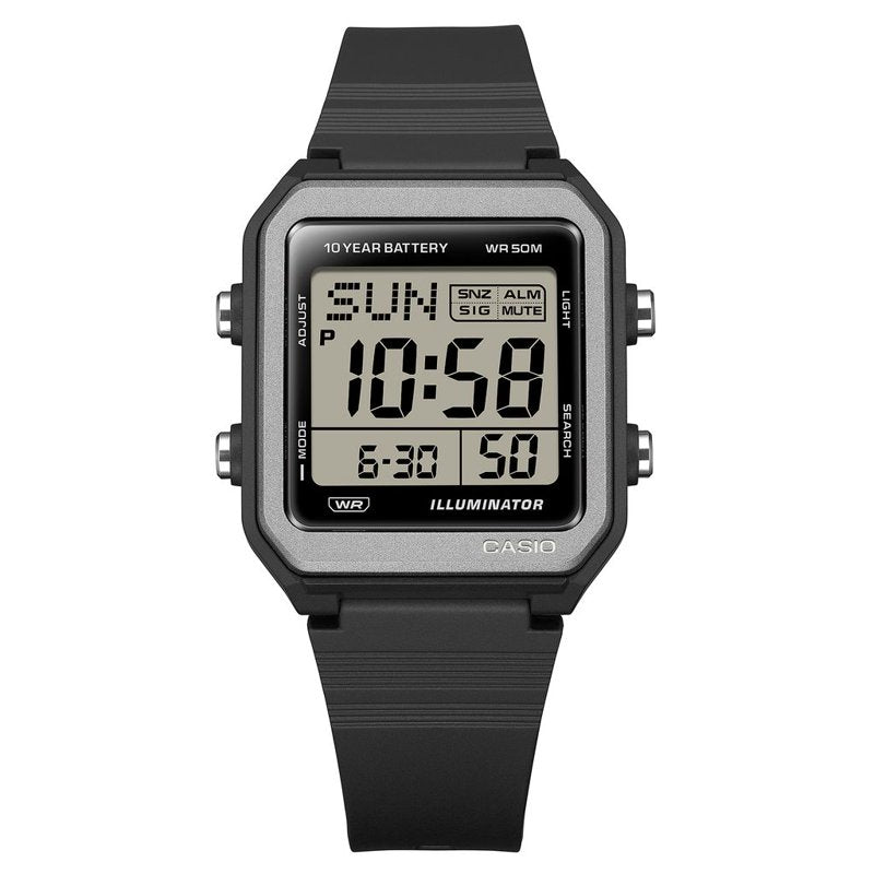 Casio Digital Watch Black Resin 10 Year Battery Waterproof 50M W221H-1AVKC