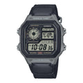 Casio Men's Digital Wristwatch with 10-Year Battery Water-Resistant Gray Cloth Band
