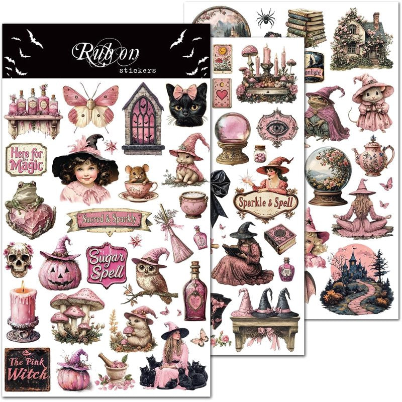 Witch Transfer Stickers for Crafts Scrapbooking Paper Fabric Wood DIY Decor