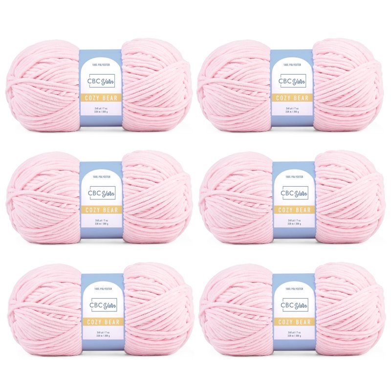 Bulky Chenille Yarn 6-Pack for Crocheting & Knitting - Soft, Plush, 7 oz Skeins
