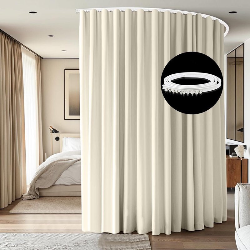 Room Divider Curtain Set with Ceiling Track - Blackout Privacy Divider