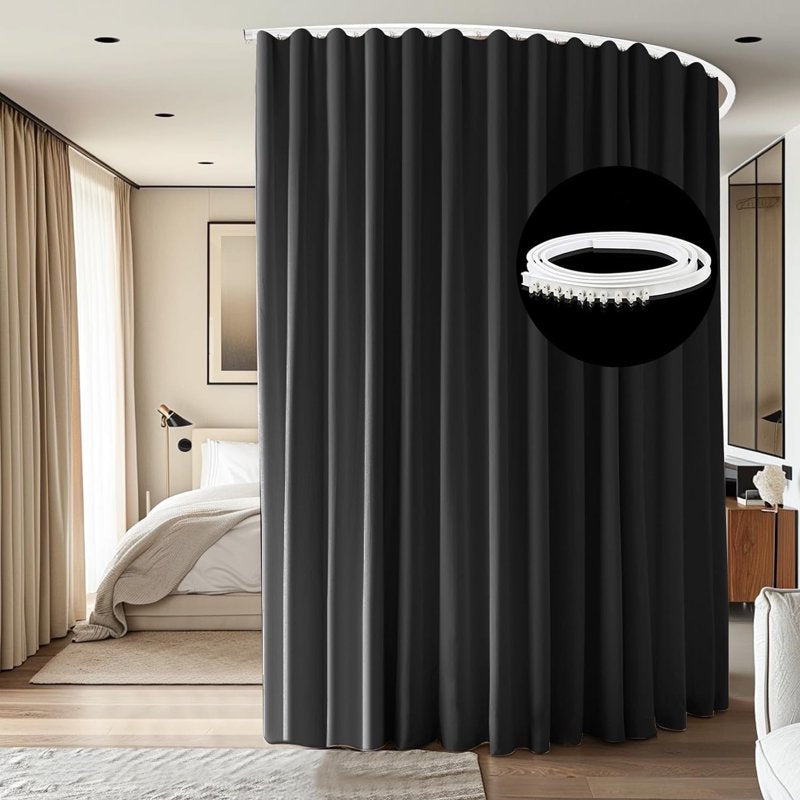 Room Divider Curtains with Ceiling Track Set - Blackout Privacy Divider