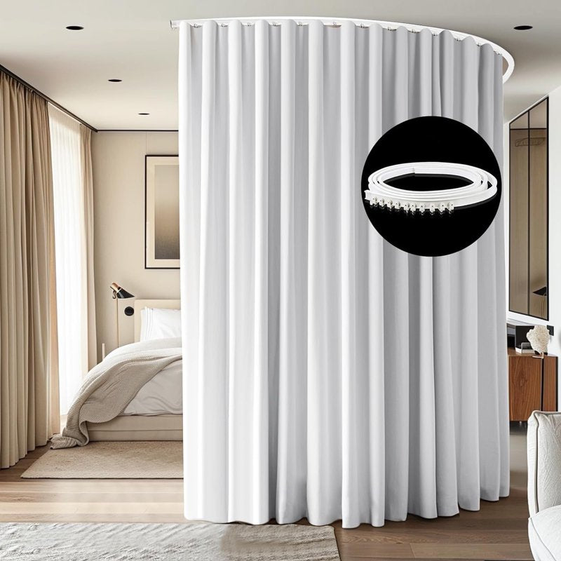 Room Divider Curtain Set with Ceiling Track - Blackout, Privacy, Flexible Mounting