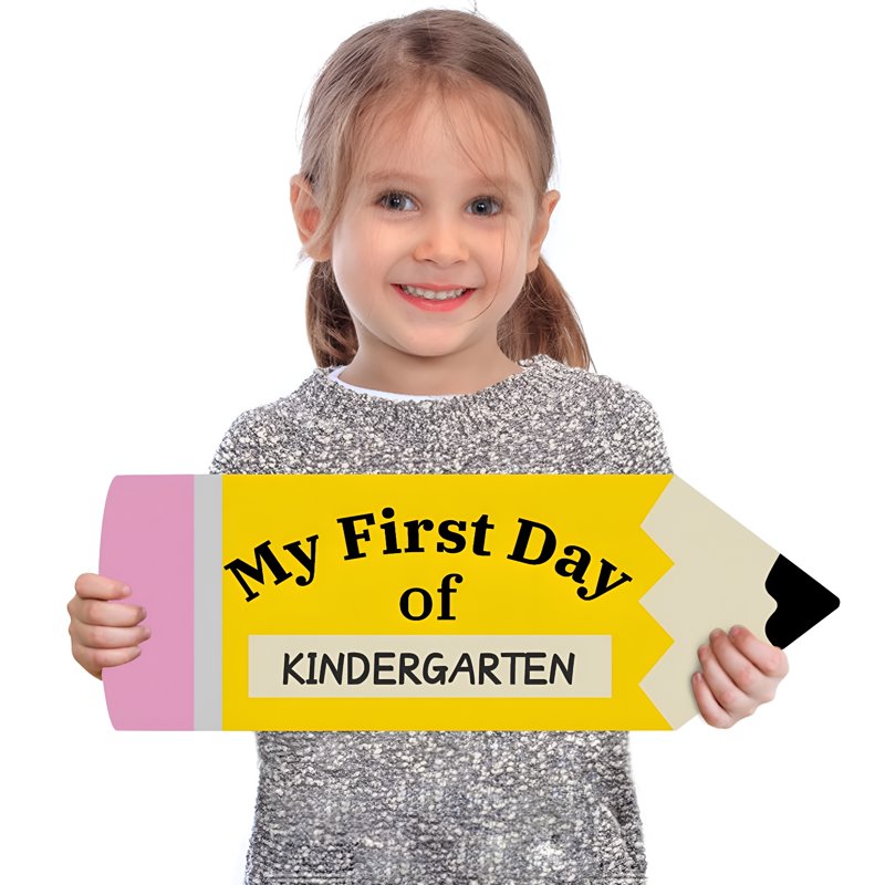 Double Sided First and Last Day of School Sign - Reusable Wooden Chalkboard for Preschool to 6th Grade Photo Prop