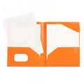 Heavy Duty Plastic File Folders with Clear Front Pocket - 2 Pockets for Office & School Organization