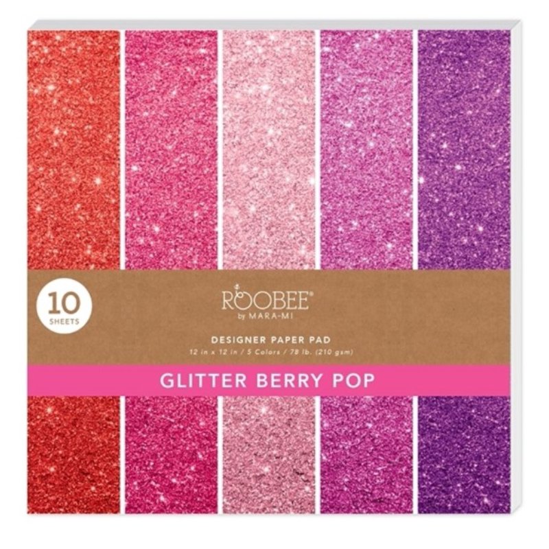 Glitter Berry Craft Paper Pad 12x12 Inches 210 GSM for Scrapbooking & DIY