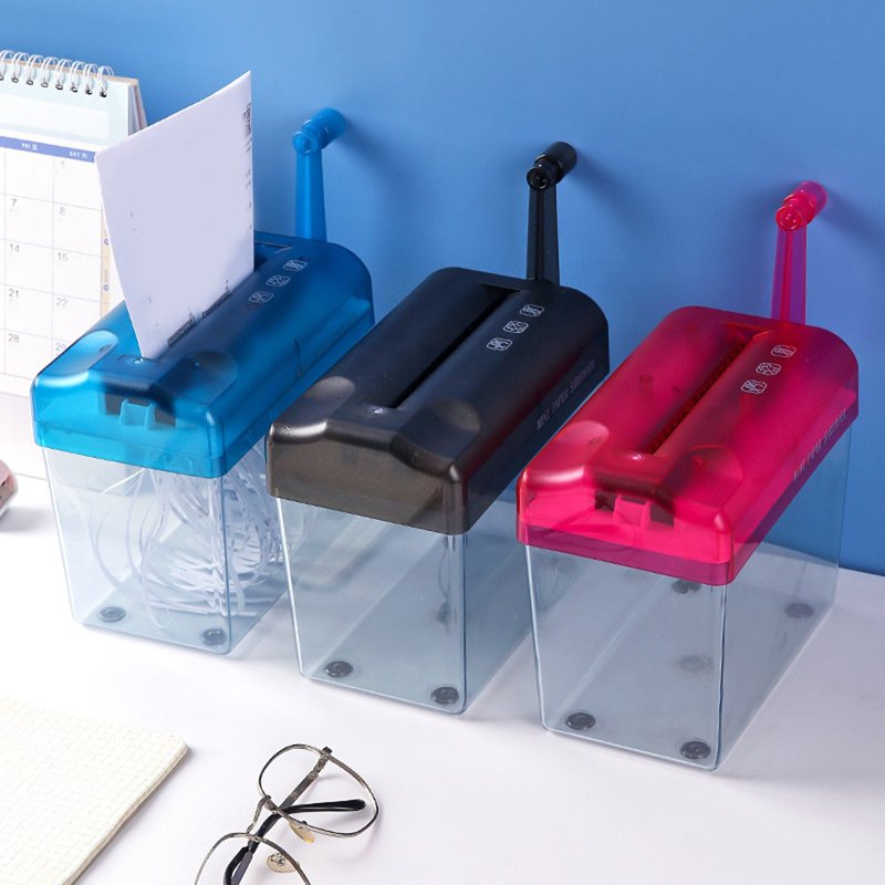 Mini Hand Shredder Portable Manual Paper Cutter for Documents and Cards