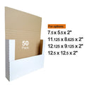 Adjustable Size Corrugated Mailer Boxes Pack of 50 – Easy-Fold Shipping Boxes White