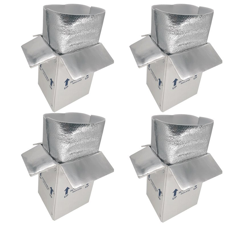 Insulated Shipping Boxes with Aluminum Foil Liners - 4 Pack Small Cold Food Mailers