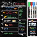 Magnetic Dry Erase Menu Board for Refrigerator with 4 Chalk Markers - Weekly Meal Planner & Grocery List, 15.6 x 11.6 Inches