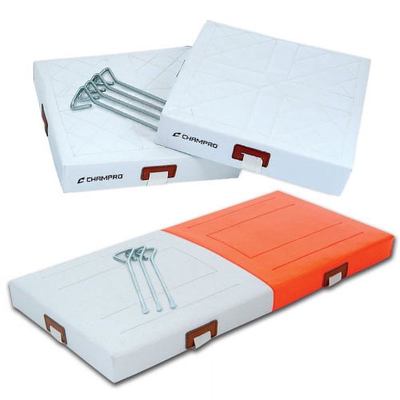 Baseball Softball PVC Base Set with Double First Base and Spikes
