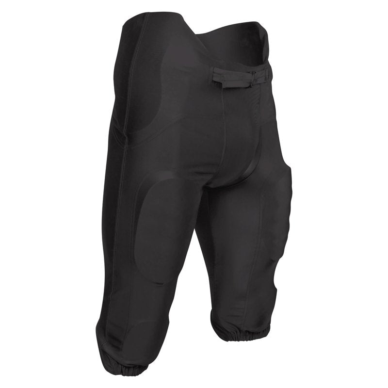 Football Game Pants with Sewn-in Pads and Web Belt - Adult 2XL Black