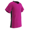 CHAMPRO Header Lightweight Soccer Jersey - Youth Large, Fuchsia/Black & White Trim