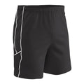 CHAMPRO Header Soccer Shorts – Youth X-Small, Black with White Trim (Big Boys Variation)