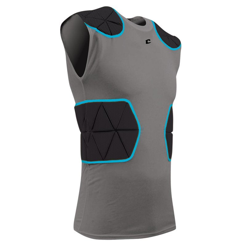 Football Compression Shirt with Built-In Cushion System - Sleeveless, Moisture-Wicking, High-Protection