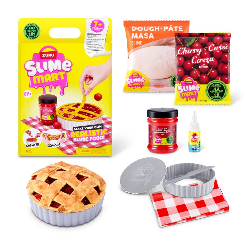 DIY Slime Food Kit with Cherry Pie and Shopping Bag - Creative Sensory Play for Kids