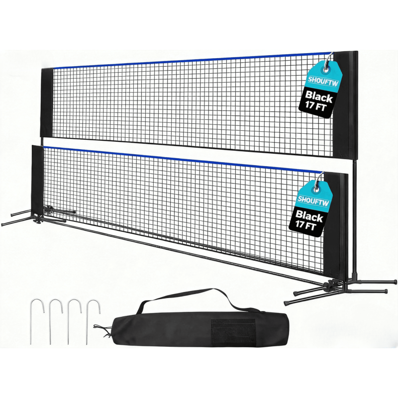 Adjustable Badminton Net with Carry Bag - Indoor & Outdoor Sports Equipment