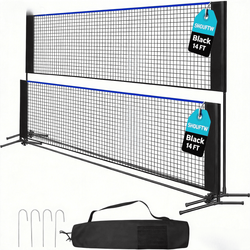 Adjustable Badminton Net with Carry Bag - Indoor & Outdoor Sports Equipment