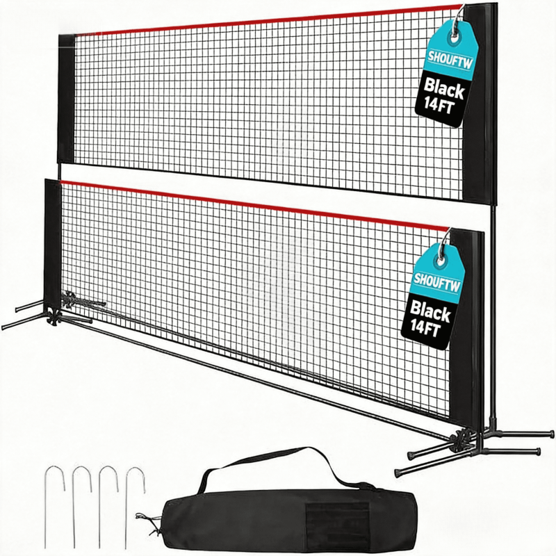 Adjustable Badminton Net with Carry Bag - Indoor & Outdoor Sports Equipment