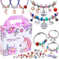 Jewelry Making Kit for Kids Girls - Unicorn Charm Bracelet Craft Set for Ages 6-12