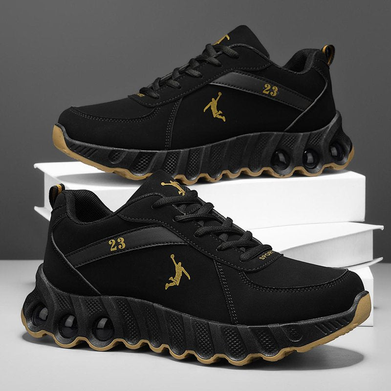 Performance Basketball Sneakers Men Black Gold Non-Slip Shock Absorption Athletic Shoes