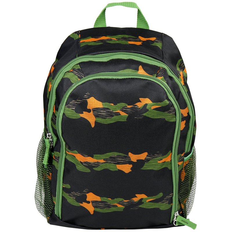 Kids Travel Backpack with Multiple Storage Compartments - Black Camo