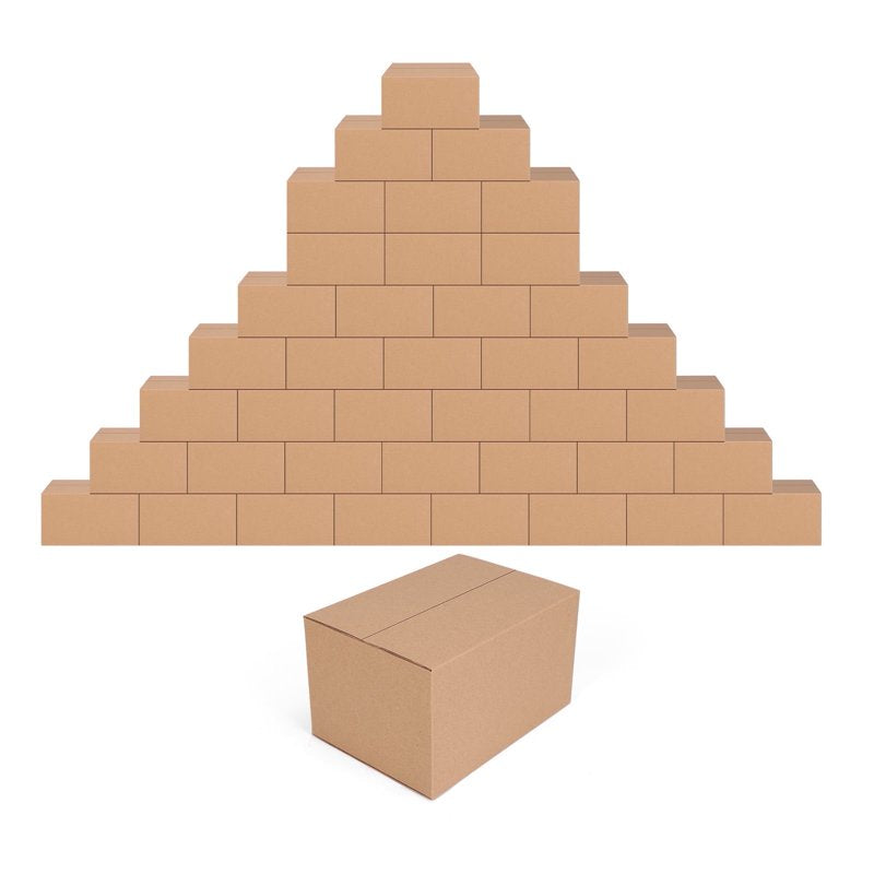 Set of 40 Brown Shipping Boxes 7x5x4 Inches for Packaging & Mailing