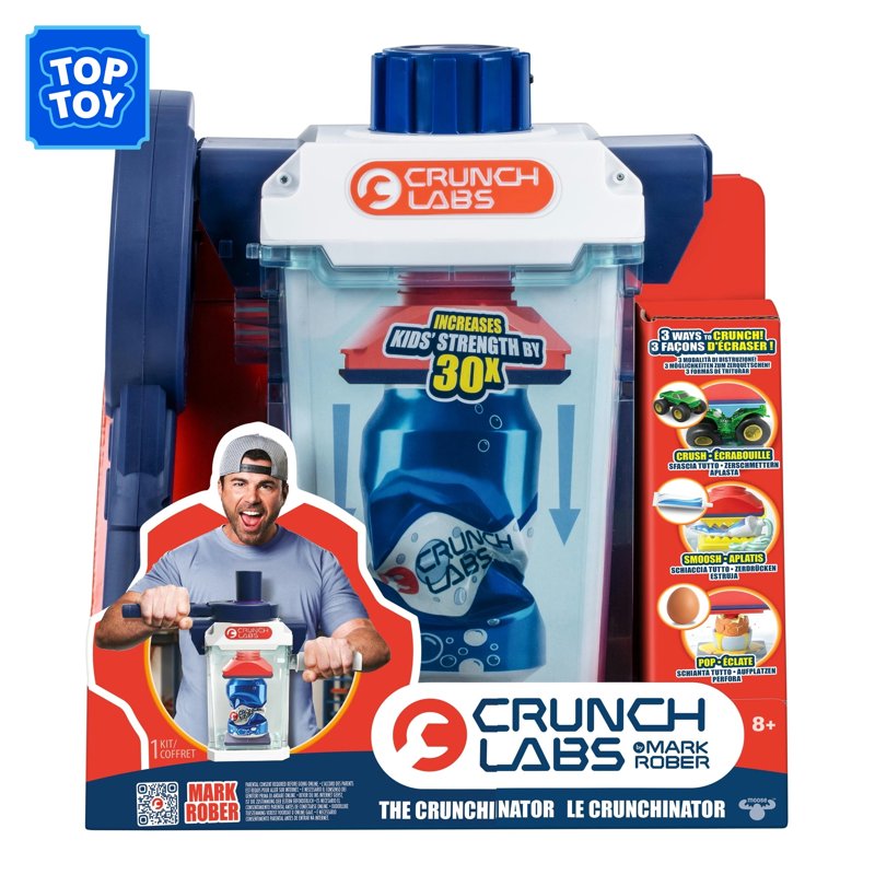 Kids Hydraulic Crush & Smash Toy Set with Interchangeable Plates - Fun Science Experiment