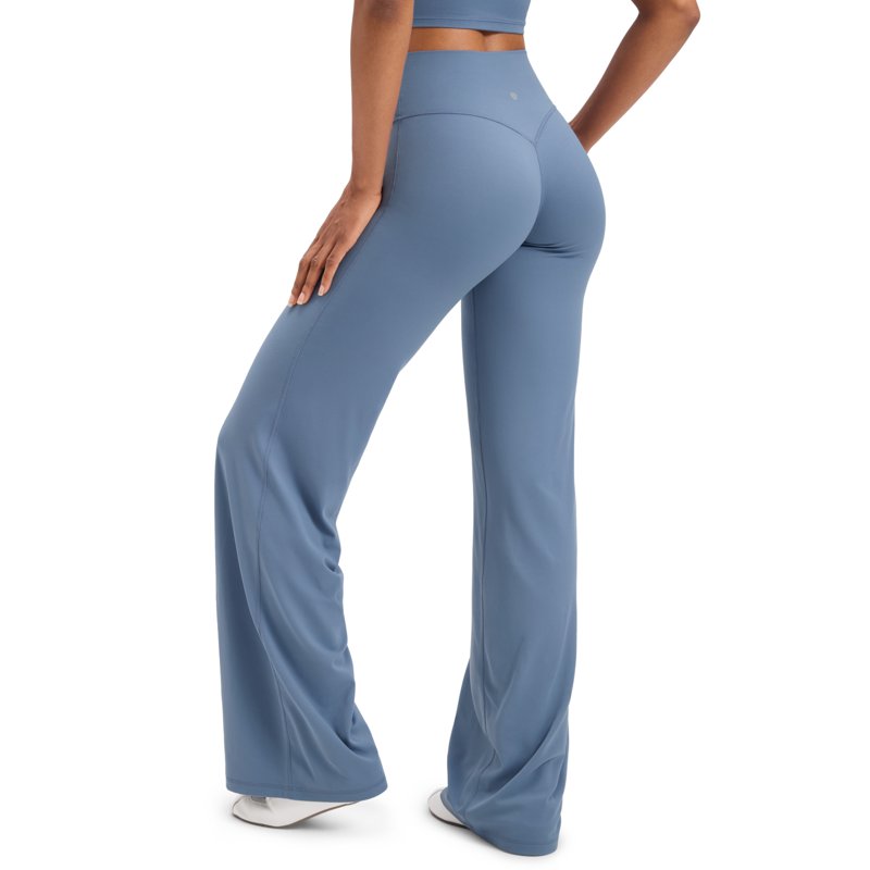 No Front Seam Wide Leg Yoga Pants for Women - Softretch Fabric, High Waist, 30 Inch Inseam