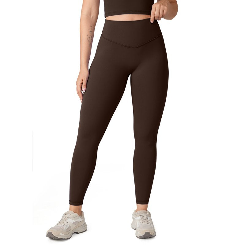 High-Waisted Workout Leggings for Women - No Front Seam, 25 Inch Inseam