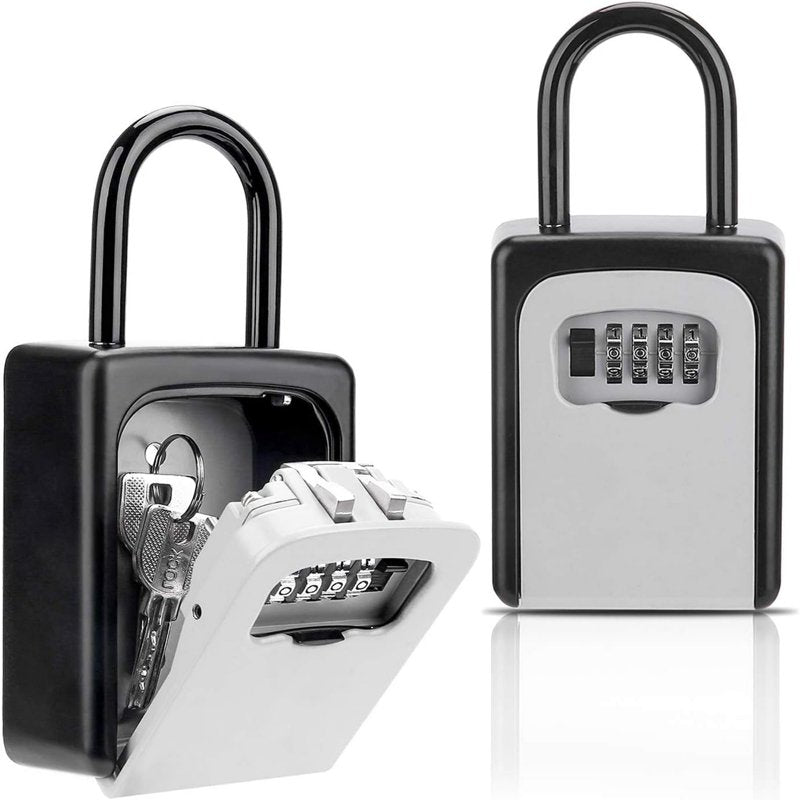 Outdoor Key Lock Box with Combination Code Wall Mount & Hanging Storage