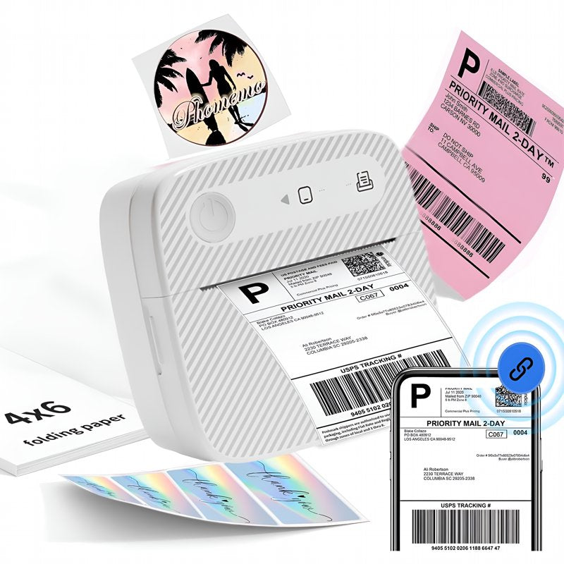 Wireless Thermal Shipping Label Printer Portable for Home Office Warehouse