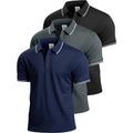 Men's Quick Dry Golf Polo Shirts 3-Pack Lightweight Breathable Casual Wear