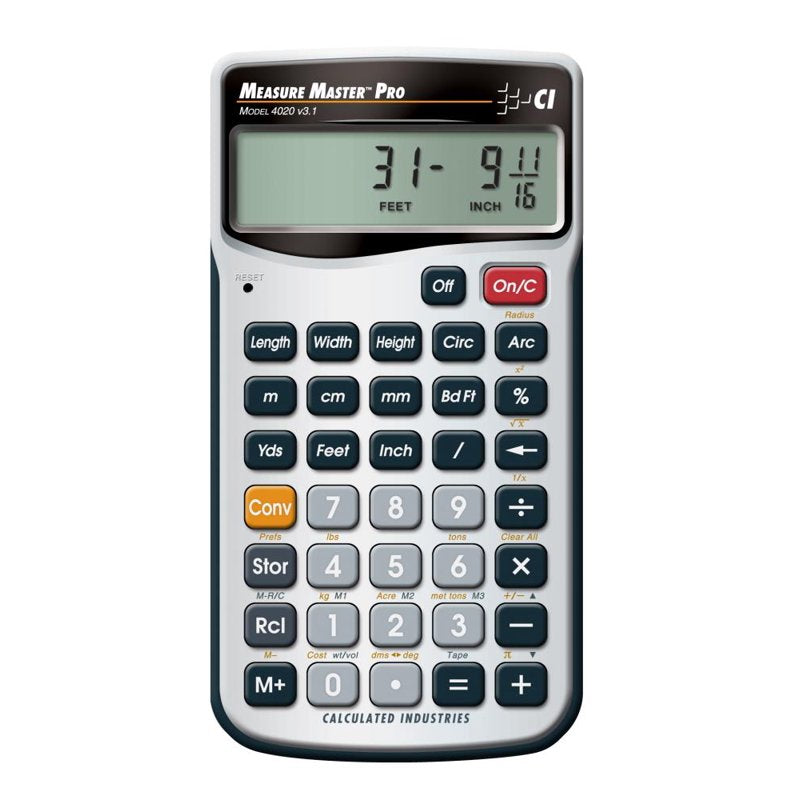 Measuring Calculator for Feet-Inch-Fraction and Metric Conversions