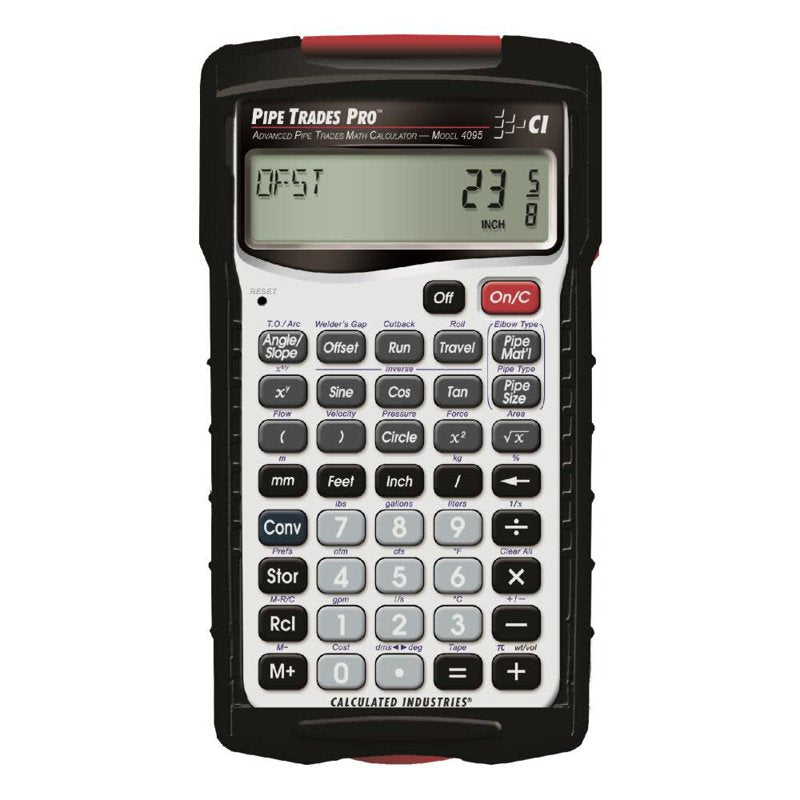 Construction Calculator for Pipe Fitting & Plumbing - Portable with Hard Case